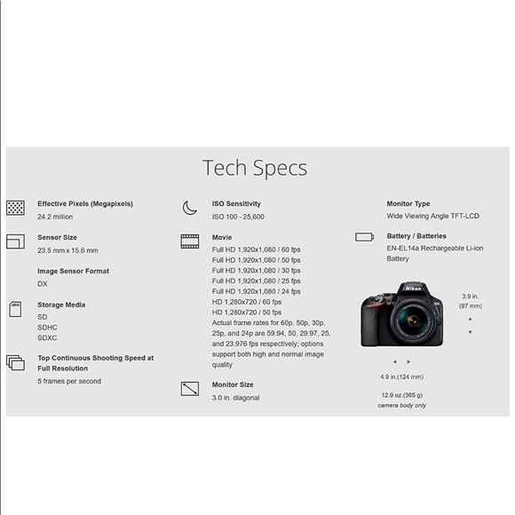 Nikon D3500 DSLR with AF-P DX NIKKOR 18-55mm - Picture 5 of 5
